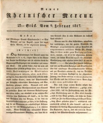 Neuer rheinischer Merkur (Rheinischer Merkur) Sonntag 9. Februar 1817