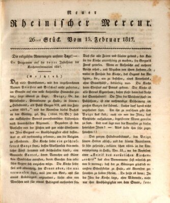 Neuer rheinischer Merkur (Rheinischer Merkur) Samstag 15. Februar 1817