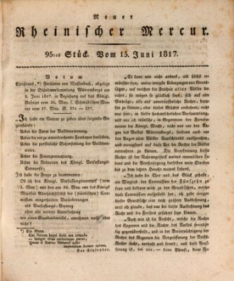 Neuer rheinischer Merkur (Rheinischer Merkur) Sonntag 15. Juni 1817
