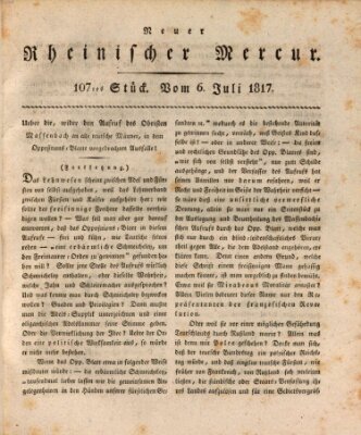Neuer rheinischer Merkur (Rheinischer Merkur) Sonntag 6. Juli 1817