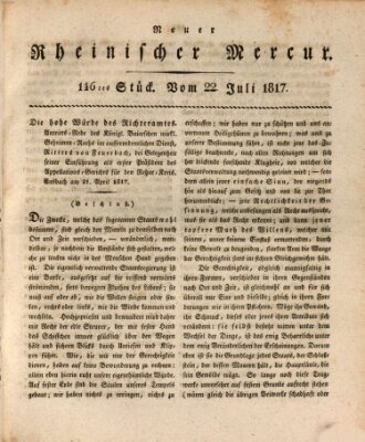 Neuer rheinischer Merkur (Rheinischer Merkur) Dienstag 22. Juli 1817