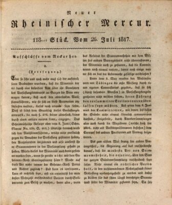 Neuer rheinischer Merkur (Rheinischer Merkur) Samstag 26. Juli 1817