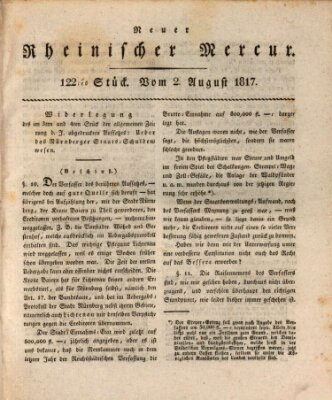 Neuer rheinischer Merkur (Rheinischer Merkur) Samstag 2. August 1817