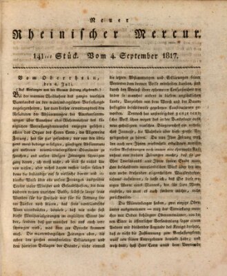 Neuer rheinischer Merkur (Rheinischer Merkur) Donnerstag 4. September 1817