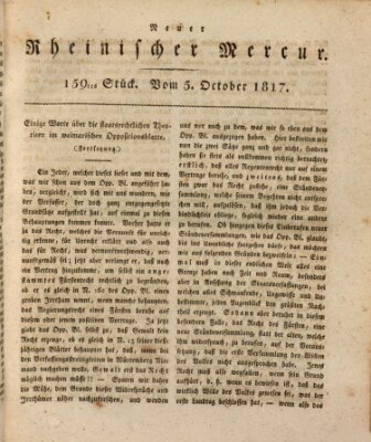 Neuer rheinischer Merkur (Rheinischer Merkur) Sonntag 5. Oktober 1817