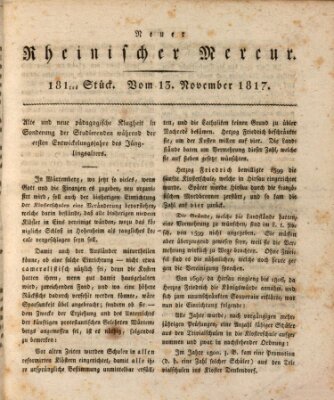 Neuer rheinischer Merkur (Rheinischer Merkur) Donnerstag 13. November 1817