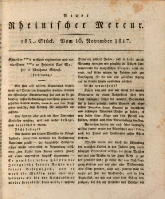 Neuer rheinischer Merkur (Rheinischer Merkur) Sonntag 16. November 1817
