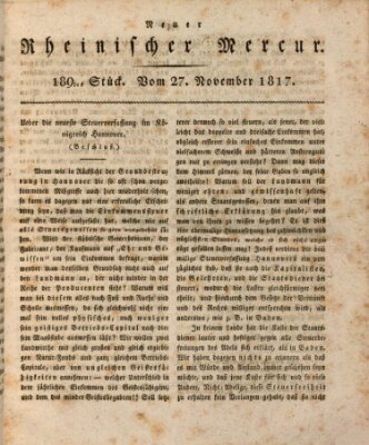 Neuer rheinischer Merkur (Rheinischer Merkur) Donnerstag 27. November 1817
