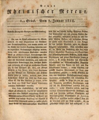 Neuer rheinischer Merkur (Rheinischer Merkur) Donnerstag 1. Januar 1818