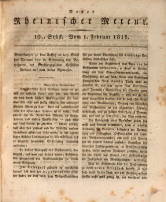 Neuer rheinischer Merkur (Rheinischer Merkur) Sonntag 1. Februar 1818
