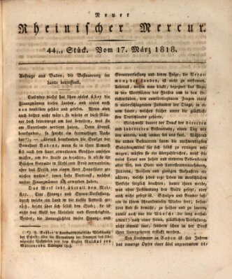 Neuer rheinischer Merkur (Rheinischer Merkur) Dienstag 17. März 1818