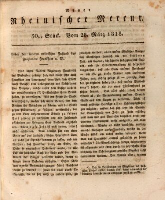 Neuer rheinischer Merkur (Rheinischer Merkur) Samstag 28. März 1818