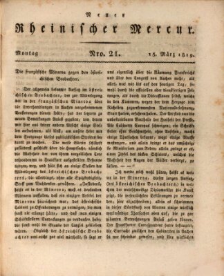 Neuer rheinischer Merkur (Rheinischer Merkur) Montag 15. März 1819