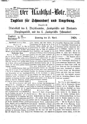 Der Naabthal-Bote Samstag 25. April 1868