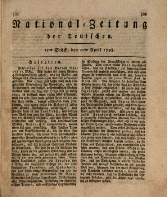 National-Zeitung der Deutschen Donnerstag 12. April 1798