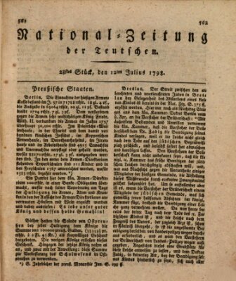 National-Zeitung der Deutschen Donnerstag 12. Juli 1798