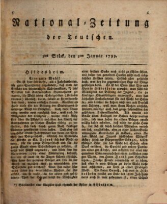 National-Zeitung der Deutschen Donnerstag 3. Januar 1799