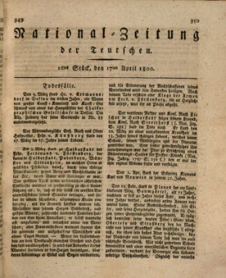 National-Zeitung der Deutschen Donnerstag 17. April 1800