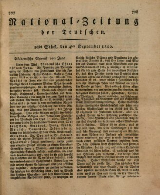 National-Zeitung der Deutschen Donnerstag 4. September 1800