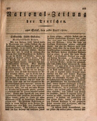 National-Zeitung der Deutschen Donnerstag 30. April 1801