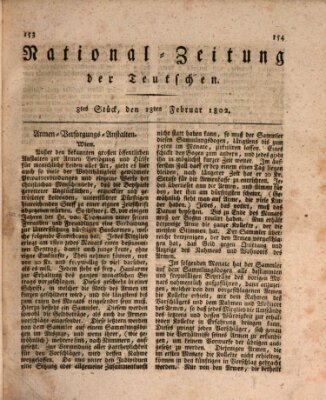 National-Zeitung der Deutschen Donnerstag 18. Februar 1802