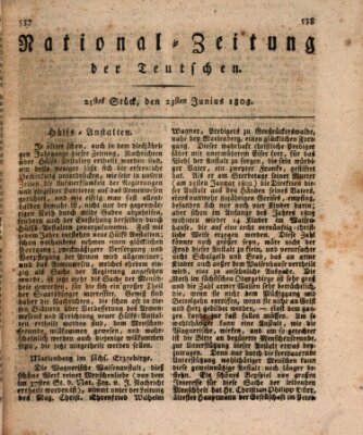 National-Zeitung der Deutschen Donnerstag 23. Juni 1803