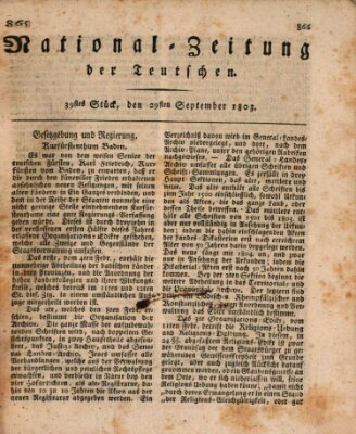 National-Zeitung der Deutschen Donnerstag 29. September 1803