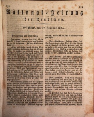 National-Zeitung der Deutschen Donnerstag 9. Februar 1804