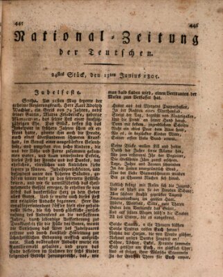 National-Zeitung der Deutschen Donnerstag 13. Juni 1805