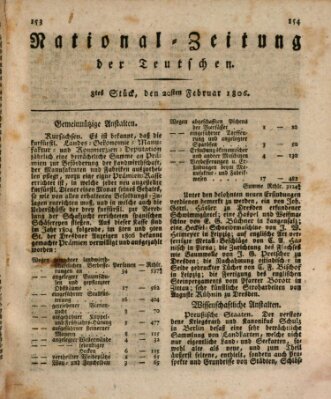 National-Zeitung der Deutschen Donnerstag 20. Februar 1806