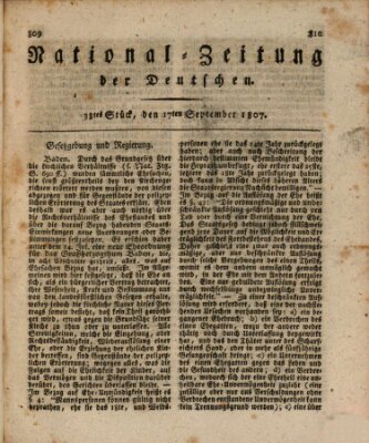 National-Zeitung der Deutschen Donnerstag 17. September 1807