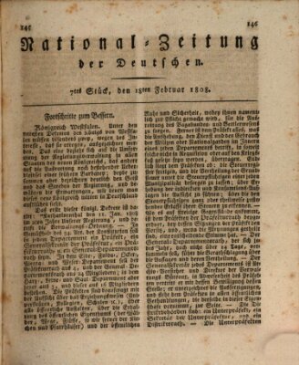 National-Zeitung der Deutschen Donnerstag 18. Februar 1808
