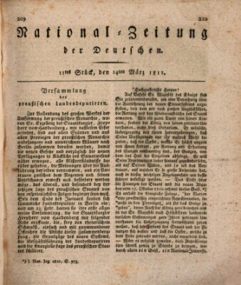 National-Zeitung der Deutschen Donnerstag 14. März 1811