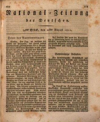 National-Zeitung der Deutschen Donnerstag 22. August 1811