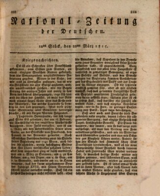 National-Zeitung der Deutschen Mittwoch 22. März 1815