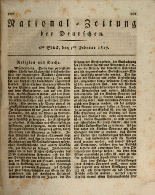 National-Zeitung der Deutschen Mittwoch 5. Februar 1817