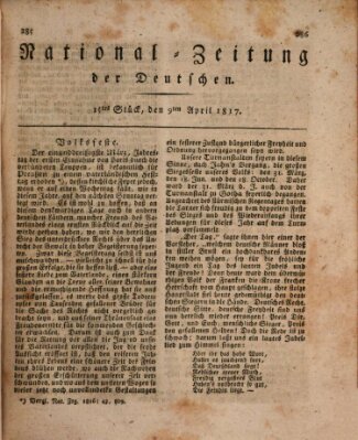 National-Zeitung der Deutschen Mittwoch 9. April 1817