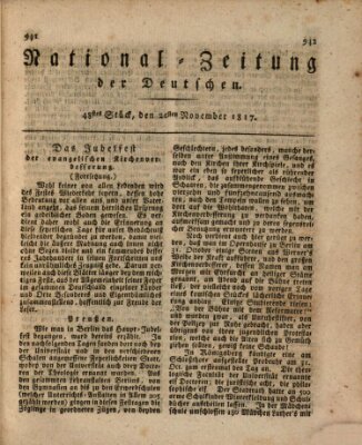 National-Zeitung der Deutschen Mittwoch 26. November 1817