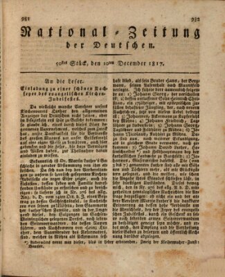 National-Zeitung der Deutschen Mittwoch 10. Dezember 1817