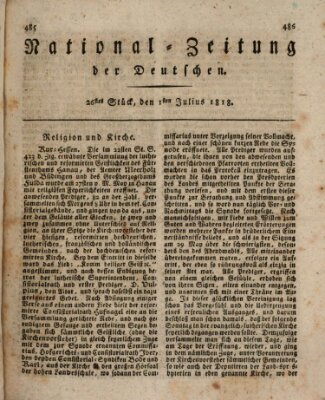 National-Zeitung der Deutschen Mittwoch 1. Juli 1818