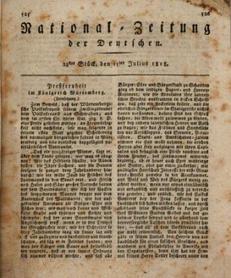National-Zeitung der Deutschen Mittwoch 15. Juli 1818
