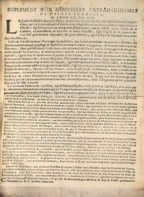 Nouvelles extraordinaires de divers endroits Dienstag 31. März 1716