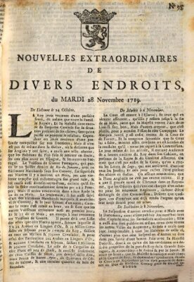 Nouvelles extraordinaires de divers endroits Dienstag 28. November 1719