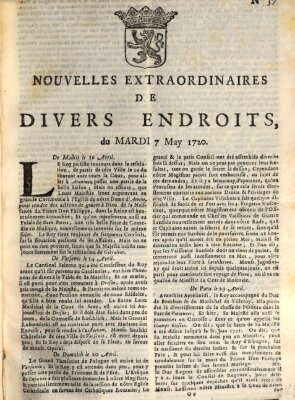 Nouvelles extraordinaires de divers endroits Dienstag 7. Mai 1720
