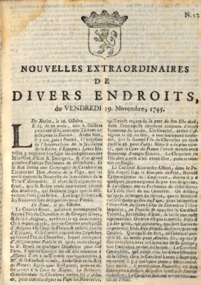 Nouvelles extraordinaires de divers endroits Freitag 19. November 1745