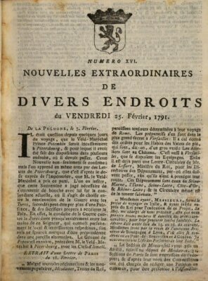 Nouvelles extraordinaires de divers endroits Freitag 25. Februar 1791