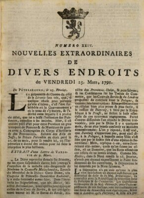 Nouvelles extraordinaires de divers endroits Freitag 25. März 1791