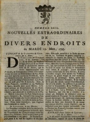 Nouvelles extraordinaires de divers endroits Dienstag 19. März 1793