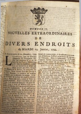 Nouvelles extraordinaires de divers endroits Dienstag 14. Januar 1794
