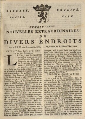 Nouvelles extraordinaires de divers endroits Dienstag 29. September 1795